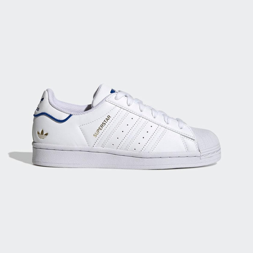 Adidas superstar outlet metallic blue stripes