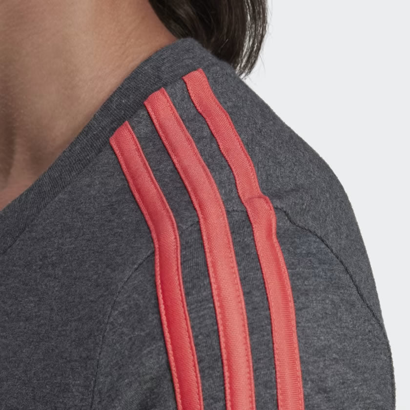 tradesports.co.uk Adidas Women's Slim Fit 3 Stripe T-Shirt HF7237