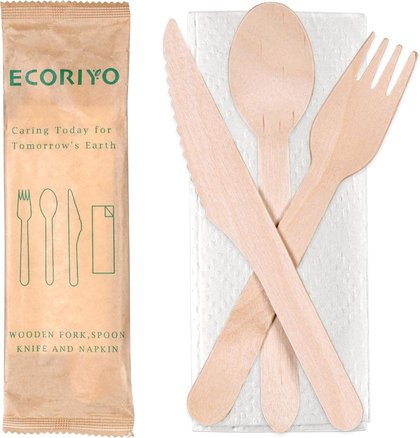 Ecoriyo Disposable Wooden Cutlery Set of 4