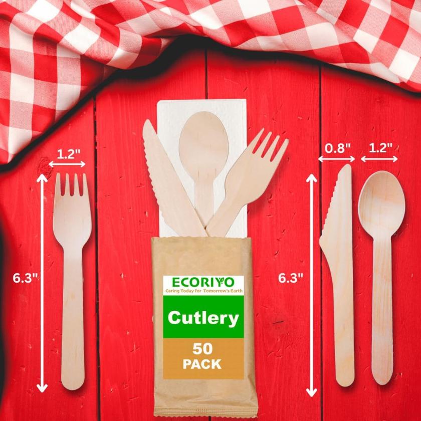 Ecoriyo Disposable Wooden Cutlery Set of 4