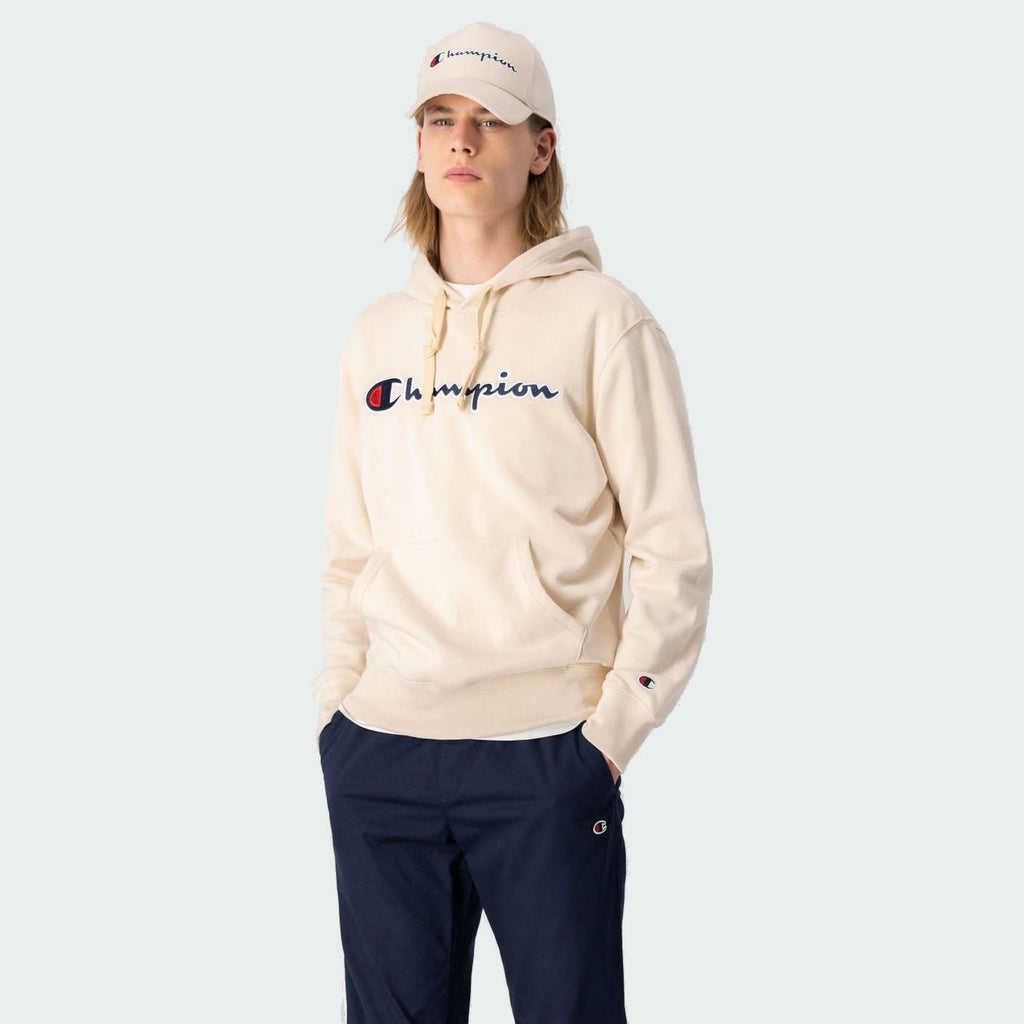 Champion script store sleeve boyfriend hoodie