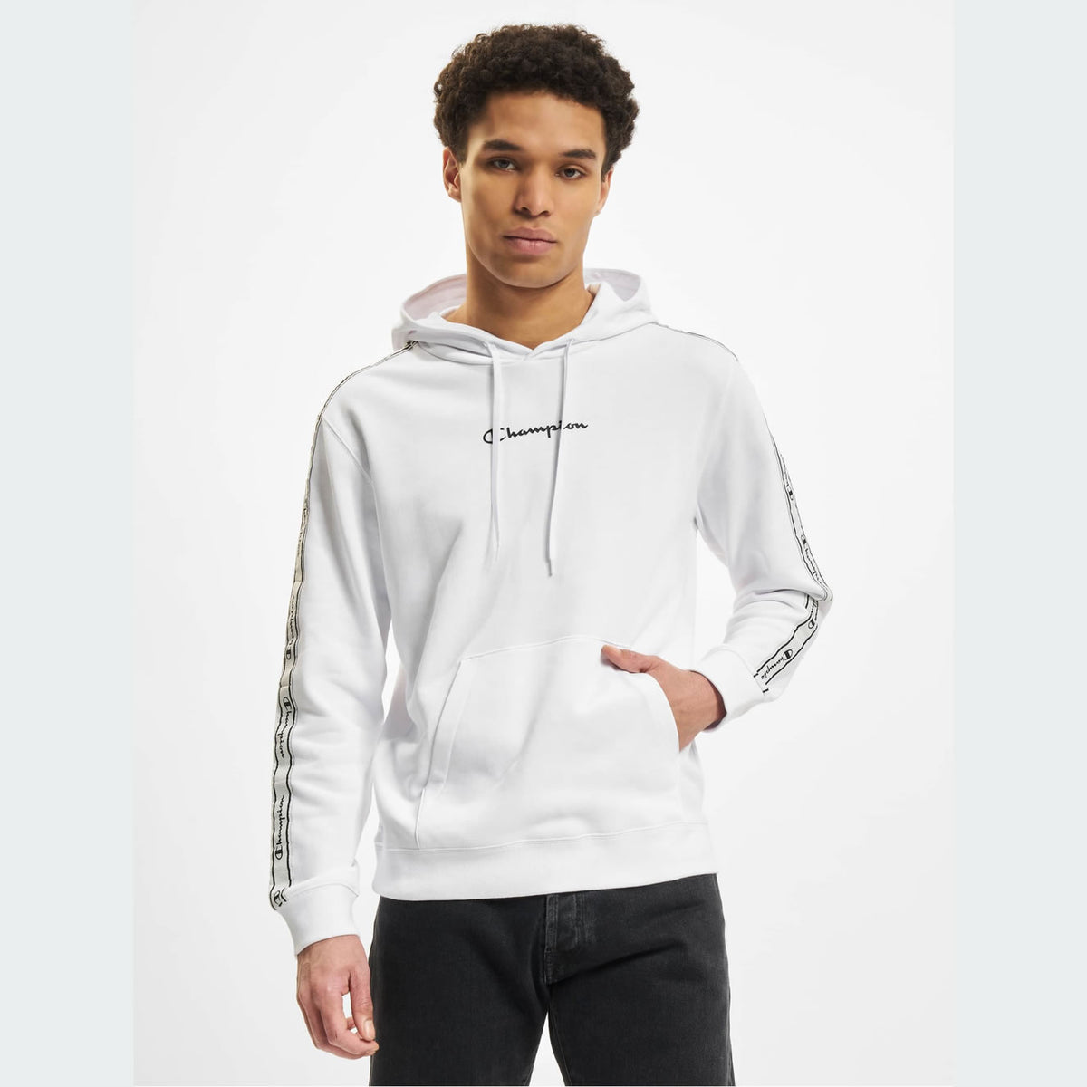 tradesports.co.uk Champion Men's Logo Taped Hoodie White