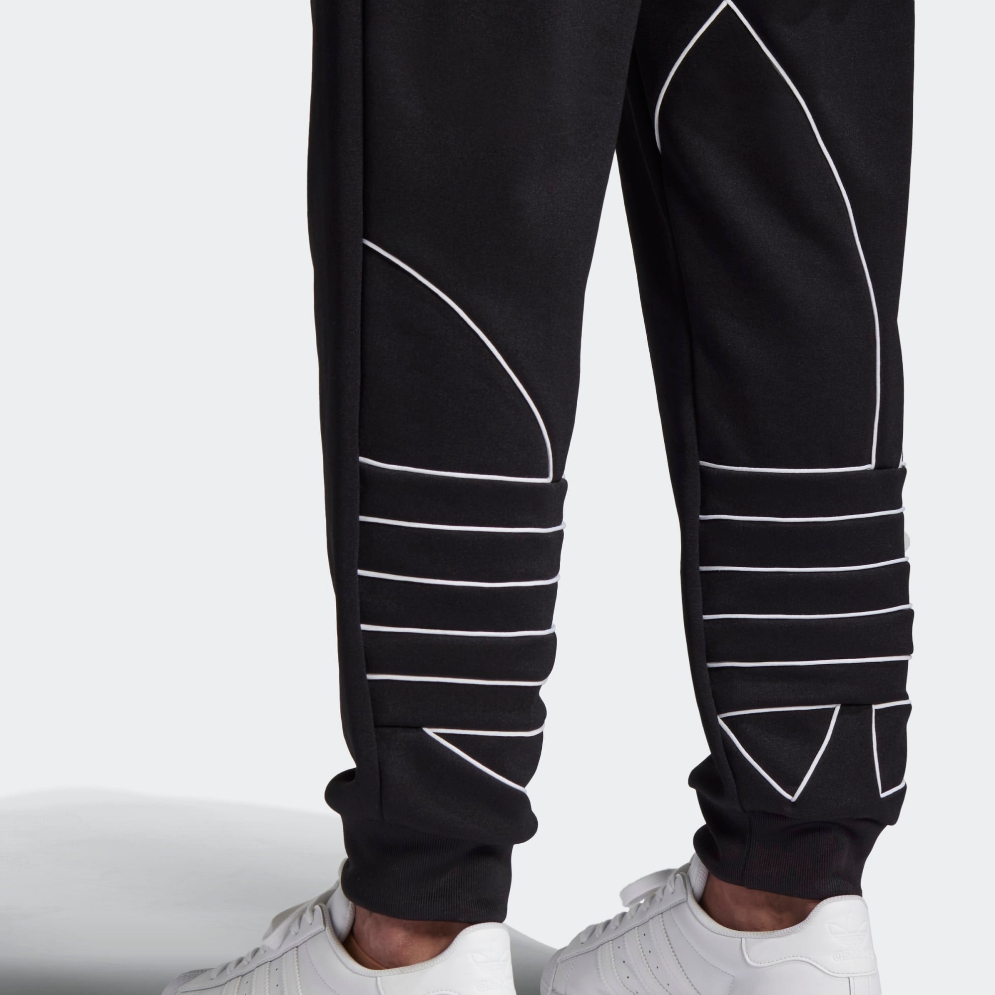 adidas Originals large trefoil track pants in black