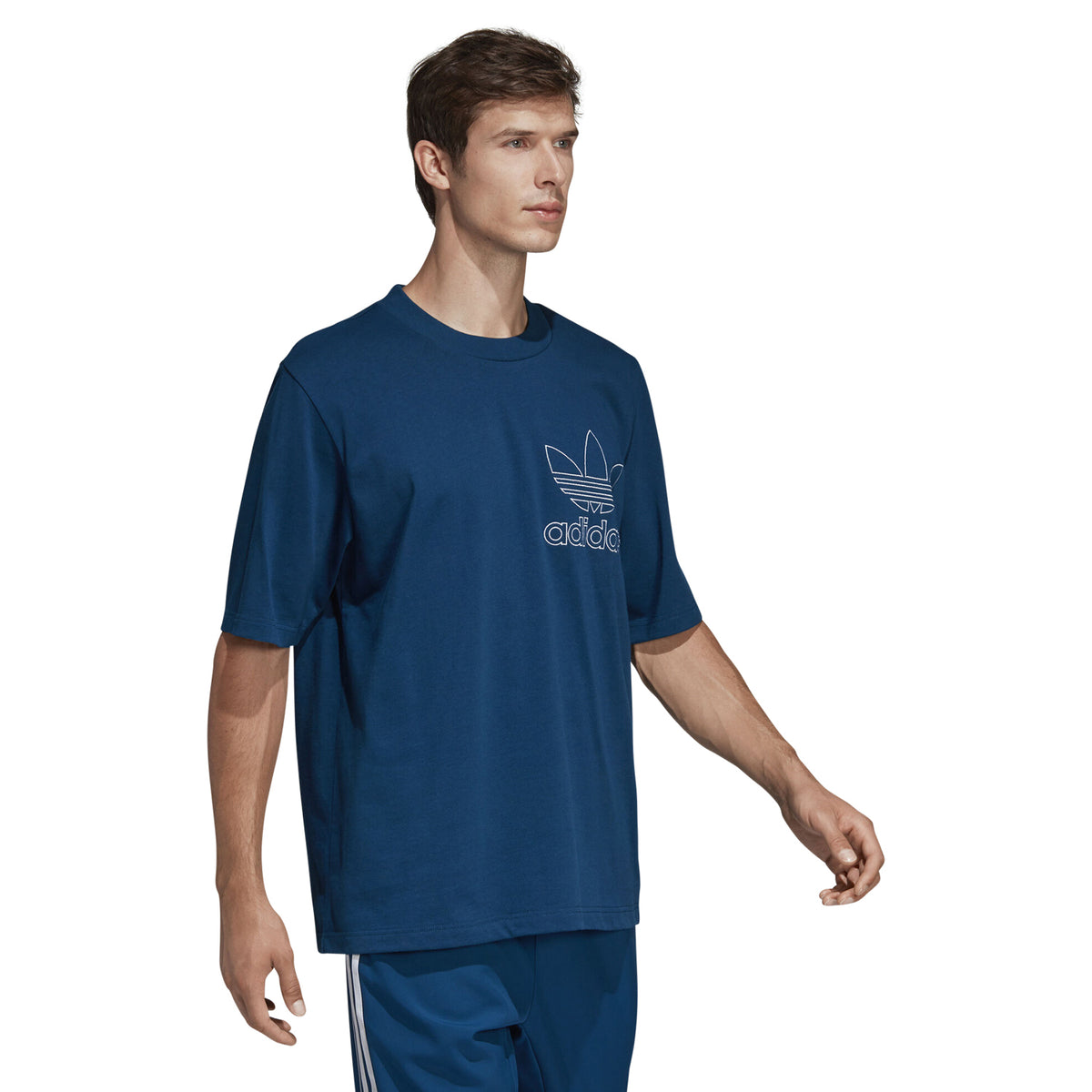 tradesports.co.uk adidas Originals Men's Trefoil Outline T-Shirt - Legend Marine