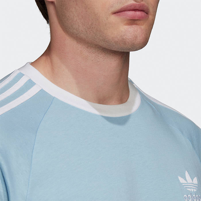 Adidas 3 stripe shirt blue online